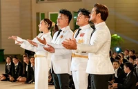 4 ngôi sao thực hiện ca khúc Tự hào Campuchia trong đêm khai mạc 