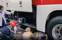 Cứu du khách Hàn Quốc mắc kẹt dưới gầm xe