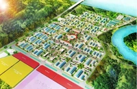 phối cảnh tổng thể quy hoạch Khu công nghiệp Cổ Chiên. Ảnh: Ban quản lý Khu kinh tế Trà Vinh