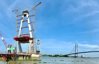 Tiến độ thi công cầu Mỹ Thuận 2 đang được rút ngắn