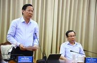 Chủ tịch UBND TP.HCM Phan Văn Mãi phát biểu kết luận buổi họp. Ảnh: TTBC