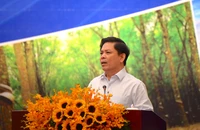 Bộ trưởng Bộ GTVT Nguyễn Văn Thể phát biểu tham luận tại hội nghị. Ảnh: KHÁNH TRÀ