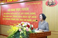 trưởng ban Tổ chức Trung ương Trương Thị Mai phát biểu chỉ đạo hội nghị. Ảnh: TUẤN ĐINH 