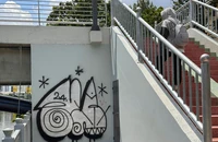 Cầu bộ hành kênh Nhiêu Lộc - Thị Nghè bị vẽ bậy khi mới đưa vào sử dụng