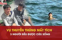 Tin vui: 3 người trên thuyền thúng ở Lý Sơn mất tích đều được cứu sống