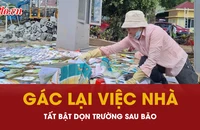 Đắk Lắk: Giáo viên gác việc nhà, tất bật dọn bùn trường học sau bão