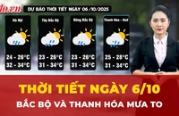 Thời tiết ngày 6-10: Bắc Bộ và Thanh Hóa mưa to, có nơi mưa rất to kèm giông