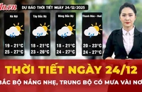 Thời tiết ngày 24-12: Bắc Bộ trưa chiều nắng nhẹ, Trung Bộ có mưa vài nơi