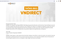 Bộ Công an điều tra vụ Công ty chứng khoán VNDirect bị tấn công