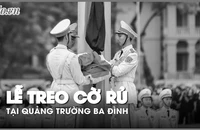 Lễ treo cờ rủ Quốc tang Tổng Bí thư Nguyễn Phú Trọng tại quảng trường Ba Đình