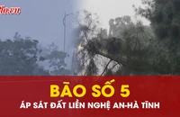 Nóng: Bão số 5 bắt đầu gây mưa to, gió lớn tại Nghệ An - Hà Tĩnh