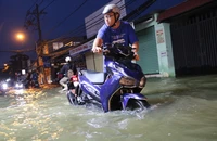 TP.HCM: Xe chết máy hàng loạt, đường hóa sông trong ngày triều cường vượt mốc lịch sử