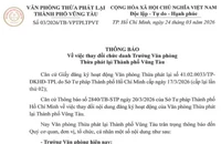 Văn phòng Thừa phát lại TP Vũng Tàu thông báo thay đổi Trưởng văn phòng từ ngày 17-3-2026