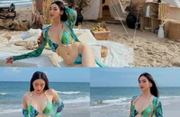 Lương Thuỳ Linh diện bikini khoe vóc dáng nóng bỏng bên bãi biển