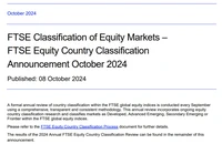 Đánh giá mới nhất của FTSE Russell về thị trường chứng khoán Việt Nam