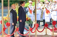 Chủ tịch nước Lương Cường chủ trì lễ đón Quốc vương Campuchia Norodom Sihamoni
