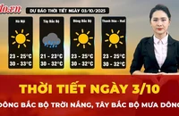 Dự báo thời tiết ngày 3-10: Đông Bắc Bộ trời nắng, Tây Bắc Bộ mưa giông 