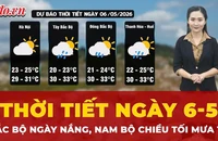 Dự báo thời tiết ngày 6-5: Bắc Bộ ngày nắng, Nam Bộ chiều tối mưa to
