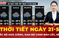 Dự báo thời tiết ngày 21-5: Bắc Bộ mưa giông, Nam Bộ cảnh báo lốc, sét