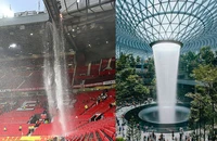 “Thác nước Old Trafford” phá kỷ lục thác nước sân bay Singapore