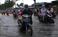 TP.HCM: Đường Trần Xuân Soạn ngập trong nước nhiều ngày qua