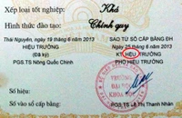 700 bằng tốt nghiệp đại học mắc lỗi chính tả