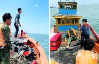 TP.HCM: Cứu 2 ngư dân sau khi ghe đánh cá chìm trên biển
