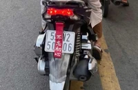 Che biển số bằng vải khi chạy xe, nữ tài xế bị phạt 6 triệu đồng