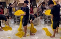 Cận cảnh pha trộn 3 loại hóa chất trong vụ 800 tấn mì bẩn bị Công an TP.HCM bắt