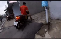Đặc nhiệm truy đuổi nghi can cướp giật như phim trên đường phố
