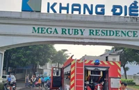 Cảnh sát đang đi luyện tập chữa cháy thì gặp xe máy cháy ở KDC Khang Điền