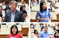 Đại biểu Nguyễn Thị Việt Nga thảo luận về đề xuất bỏ án tử hình với tám tội danh.