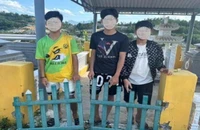 Ba thiếu niên trộm 11 cánh cổng sắt ở Nghĩa trang Hoà Sơn.