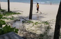 Khu du lịch lén lút đặt đường ống xả thẳng nước thải hôi thối ra biển Mỹ Khê