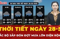 Thời tiết ngày 28-5: Bắc Bộ sắp đón đợt mưa lớn diện rộng, Trung Bộ và Nam Bộ mưa giông