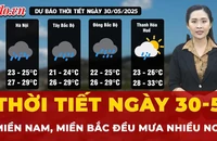Thời tiết ngày 30-5: Miền Bắc mưa xối xả nhiều nơi, miền Nam tiếp tục mưa giông