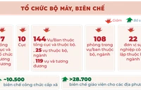 Đến năm 2023, đã giảm 17 tổng cục, 10 cục, tinh giản 7.151 người