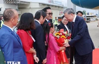 Chùm ảnh: Lễ đón Chủ tịch nước Tô Lâm tại Sân bay quốc tế Wattay, Lào