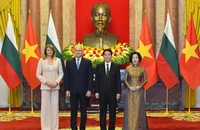 Hình ảnh: Chủ tịch nước Lương Cường và Phu nhân tại lễ đón Tổng thống Bulgaria