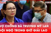 Vợ chồng bà Trương Mỹ Lan được nói chuyện với nhau tại tòa