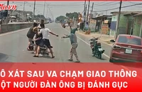 Video: Người đàn ông bị đánh gục sau va chạm giao thông ở Tây Ninh