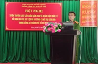 Thượng tá Nguyễn Ngọc Hải, Phó Trưởng phòng PC06 phát biểu tại hội nghị. Ảnh: NGUYỄN HIỀN