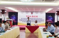 Ông Nguyễn Tấn Cường, Phó Cục trưởng Cục Bổ trợ tư pháp, Bộ Tư Pháp phát biểu tại buổi tọa đàm. Ảnh: NGUYỄN HIỀN