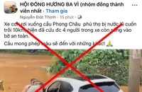Xuất hiện thông tin sai sự thật vụ sập cầu Phong Châu