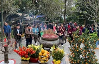 Du khách đổ về đền Hùng dâng hương ngày đầu năm