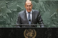 Ngoại trưởng Nga Sergey Lavrov phát biểu tại kỳ họp thứ 76 của Đại hội đồng Liên Hợp Quốc vào ngày 25-9-2021.
