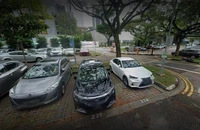 Hình ảnh chụp lại bãi đậu xe số 10 tại Đại học Quốc gia Singapore (NUS).