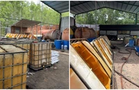 Hàng chục cảnh sát bao vây, thu giữ 28.000 lít nhớt thải tái chế 