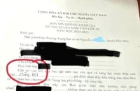 Xác minh sự việc trường in đơn xin không thi lớp 10 để phụ huynh ký tên