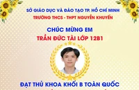 Thủ khoa khối B toàn quốc đạt điểm tuyệt đối là học sinh TP.HCM